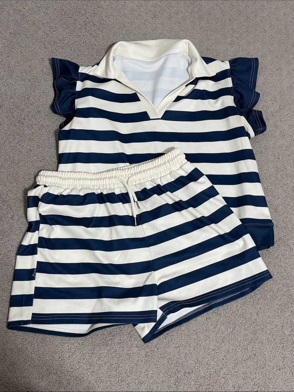 Striped Navy and White Women's Set